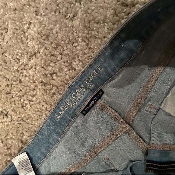 AMERICAN EAGLE Jegging Ripped Jeans Super Super Stretch X4 Size 16 Long - Picture 3 of 6